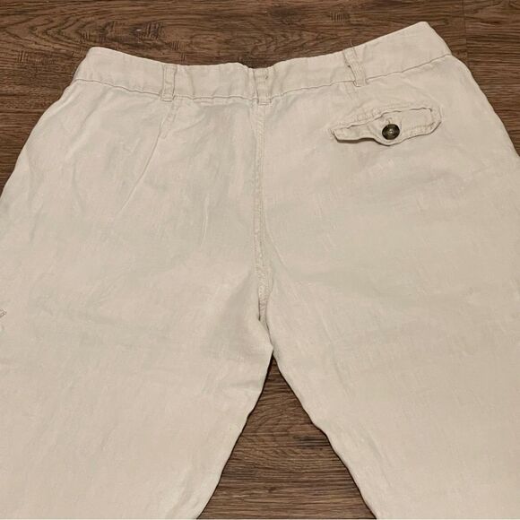 Cynthia Rowley Linen Cargo Pants Beige Khaki Size 8 - Picture 12 of 12